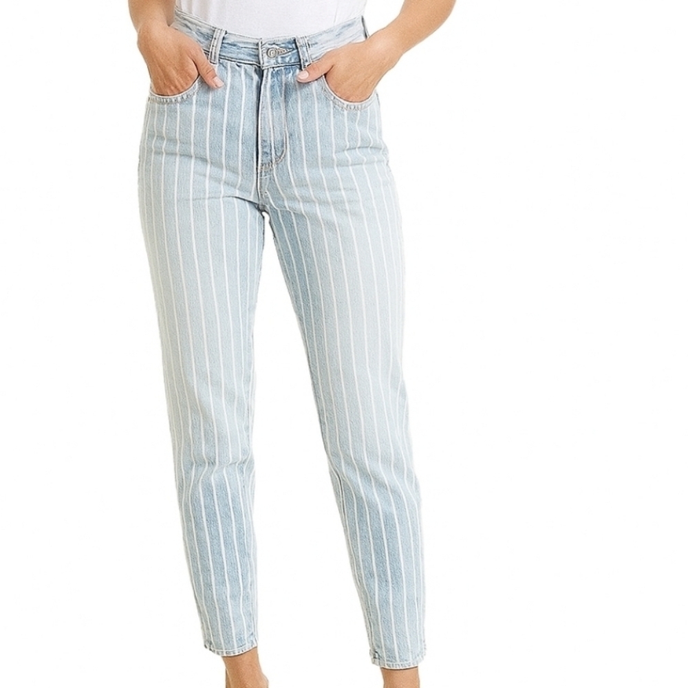 Pistola Rare Light Blue Pinstriped Women's Jeans 26
